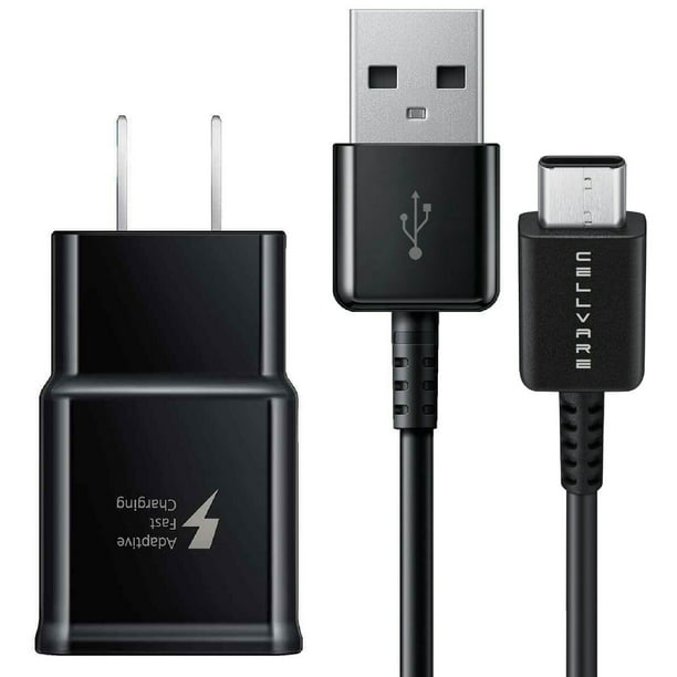 AFC S9,S8-Black 2 Pack Note 9 S10 kit Cellvare Galaxy USB C Fast Wall Charger Upto 50% Faster 2 Type C Cables for Samsung Galaxy S10 Note 8 